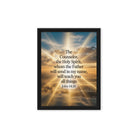 John 14:26 Bible Verse will send Framed Canvas Black 9″×12″