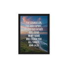 John 14:26 Bible Verse will teach Framed Canvas Black 9″×12″