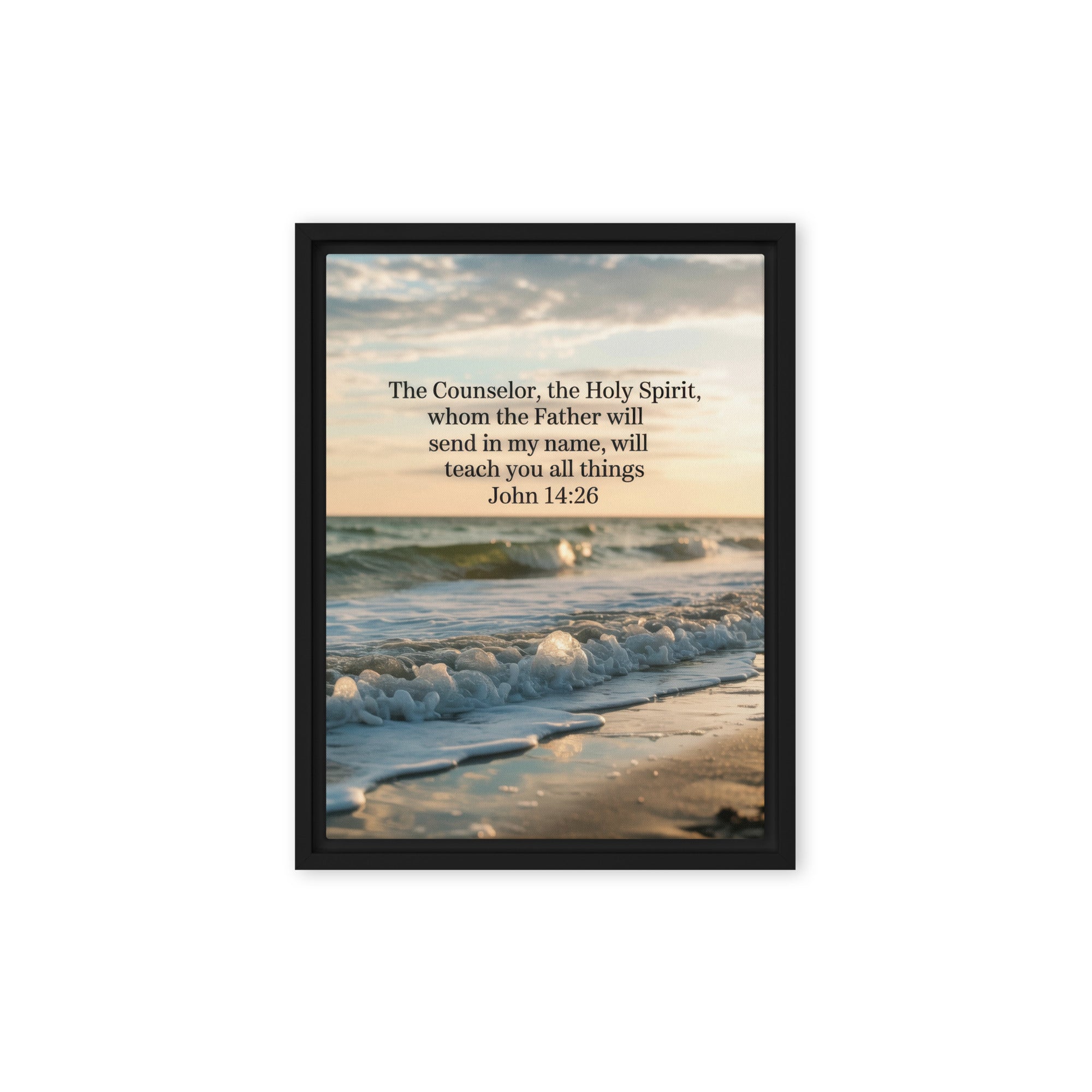 John 14:26 Bible Verse You All Framed Canvas Black 9″×12″