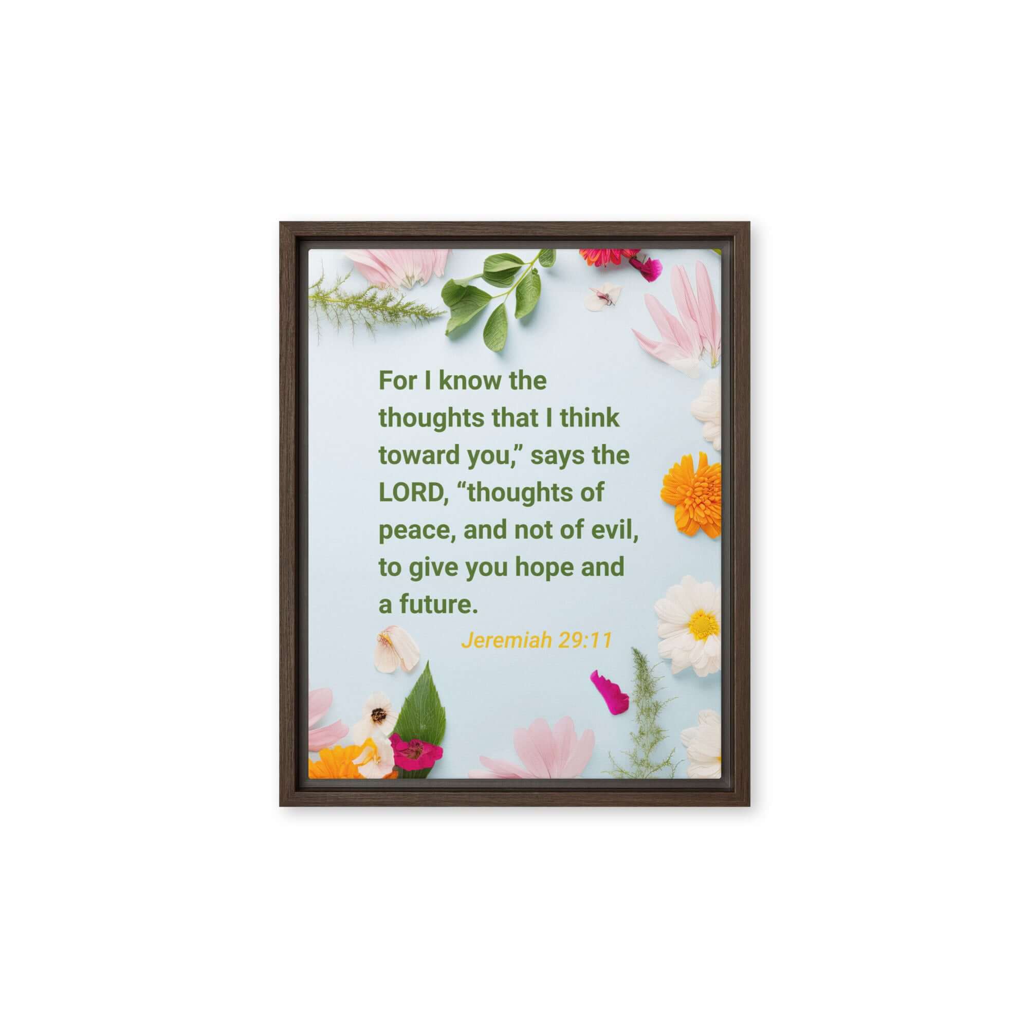 Jer 29:11 - Bible Verse, to give you hope Framed Canvas