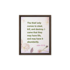 John 10:10 - Bible Verse, Abundant Life Framed Canvas