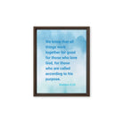 Rom 8:28 - Bible Verse, together for good Framed Canvas