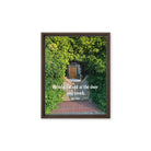 Rev 3:20 Bible Verse, Garden Doorway Framed Canvas