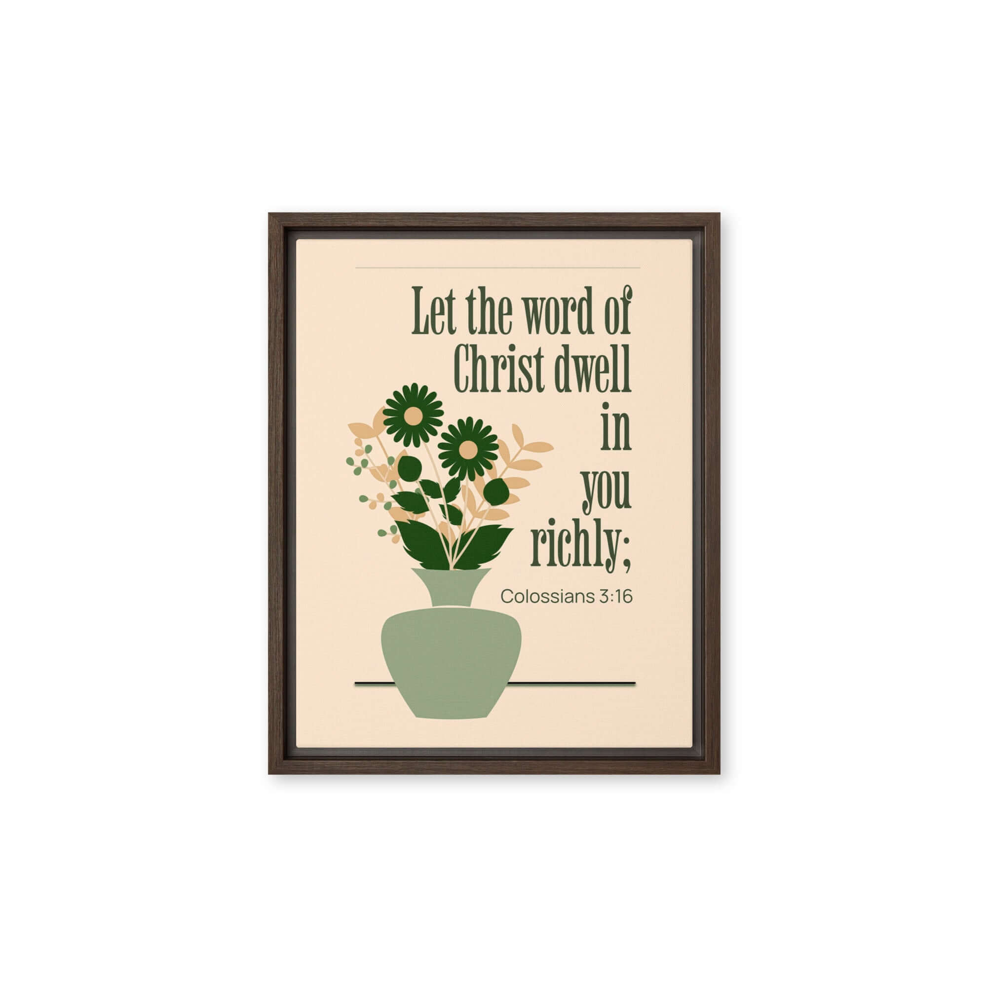 Col 3:16 - Bible Verse, word of Christ Framed Canvas