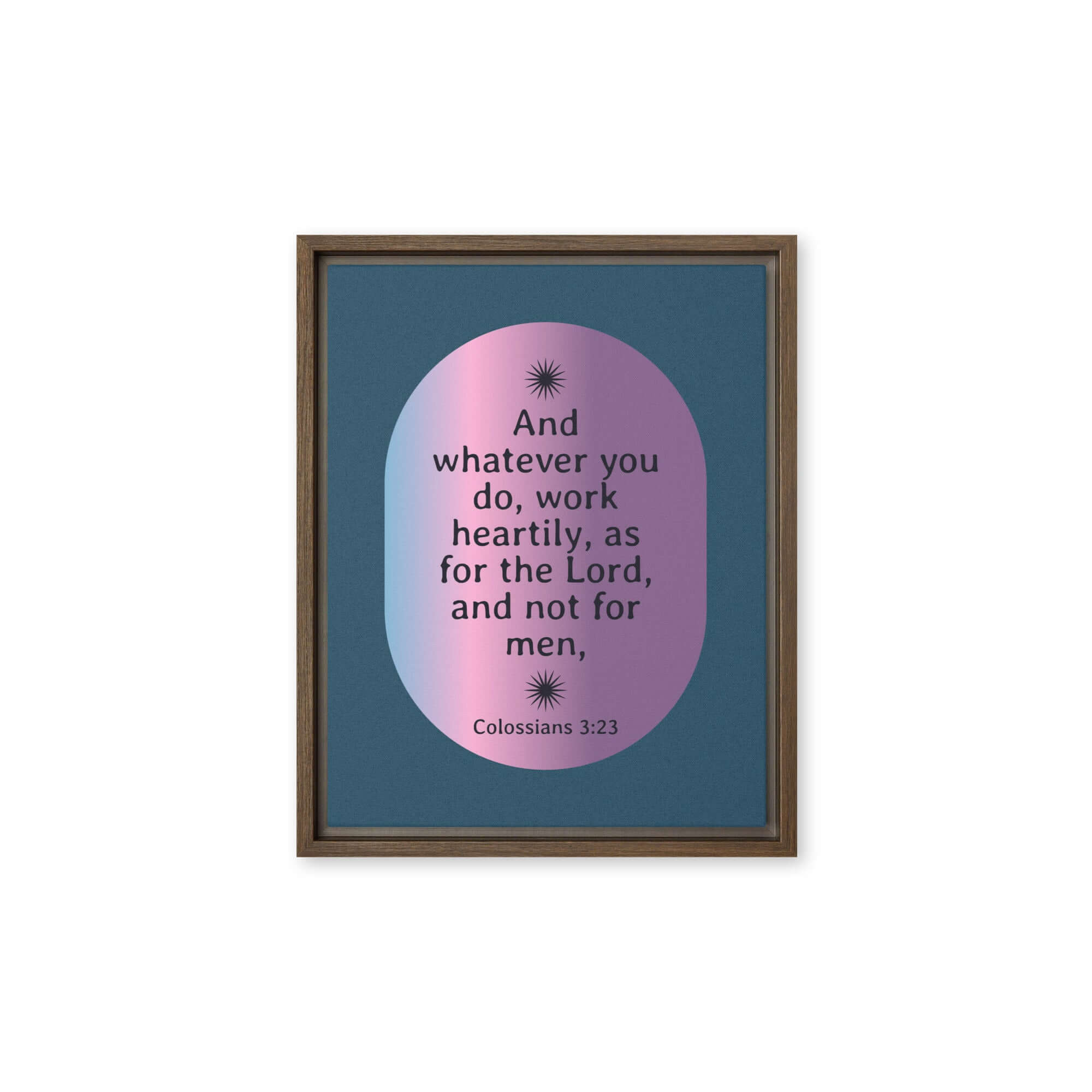 Col 3:23 - Bible Verse, work heartily Framed Canvas