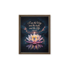 John 14:6 Bible Verse The Way Framed Canvas Brown 11″×14″