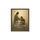 Matthew 25:21 Bible Verse Well Done Framed Canvas Brown 11″×14″