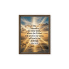 John 14:26 Bible Verse will send Framed Canvas Brown 11″×14″