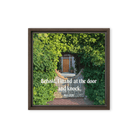 Rev 3:20 Bible Verse, Garden Doorway Framed Canvas