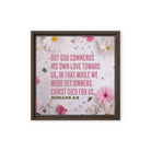 Romans 5:8 - Bible Verse, Christ Died for Us Framed Canvas