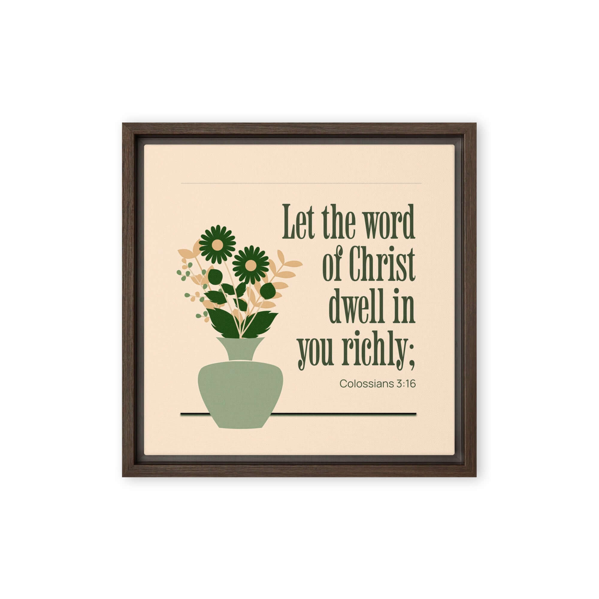 Col 3:16 - Bible Verse, word of Christ Framed Canvas