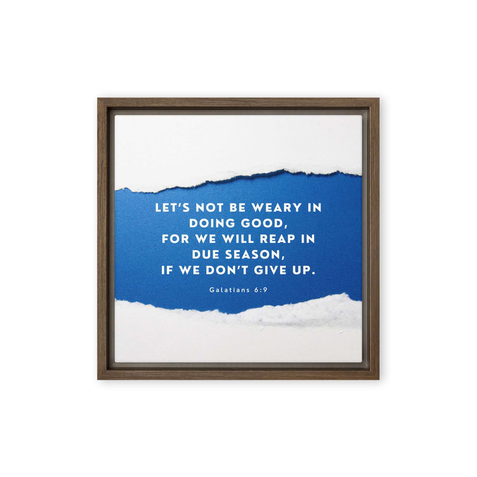 Galatians 6:9 - Bible Verse, we will reap Framed Canvas