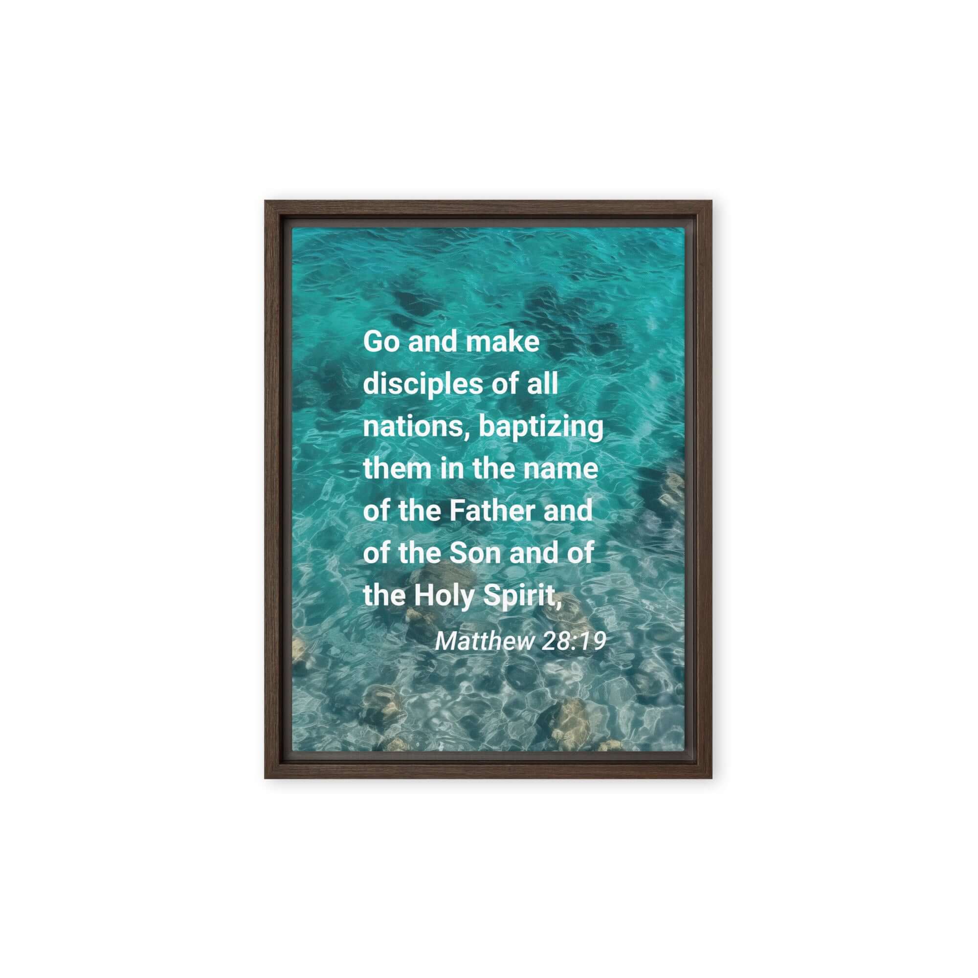 Matt 28:19 - Bible Verse, Make Disciples Framed Canvas