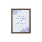 Nahum 1:3 Bible Verse, great in power Framed Canvas