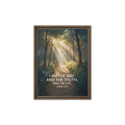John 14:6 Bible Verse I Am Framed Canvas Brown 12″×16″
