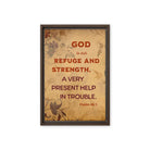 Psalm 46:1 - Bible Verse, God is Our Refuge Framed Canvas