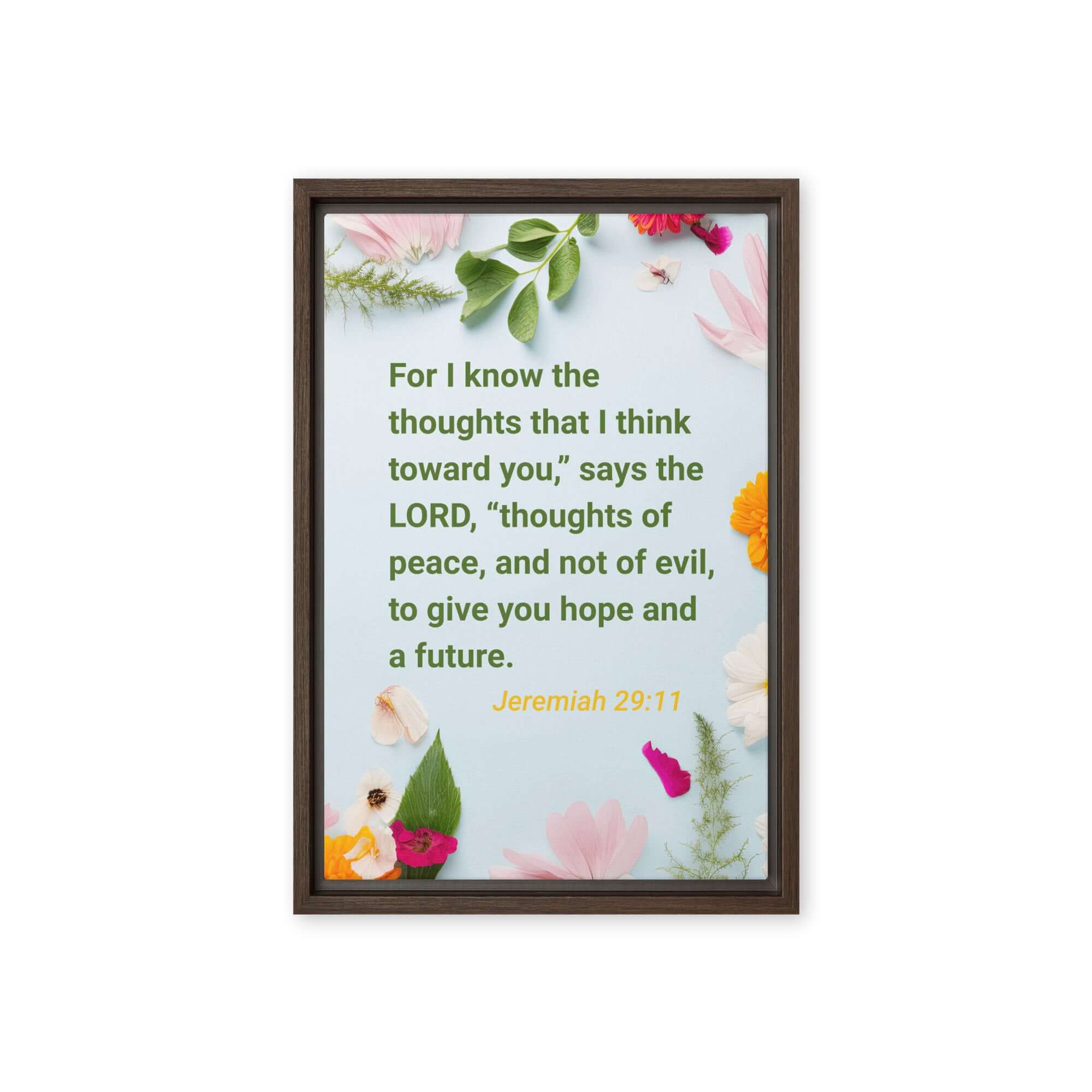 Jer 29:11 - Bible Verse, to give you hope Framed Canvas