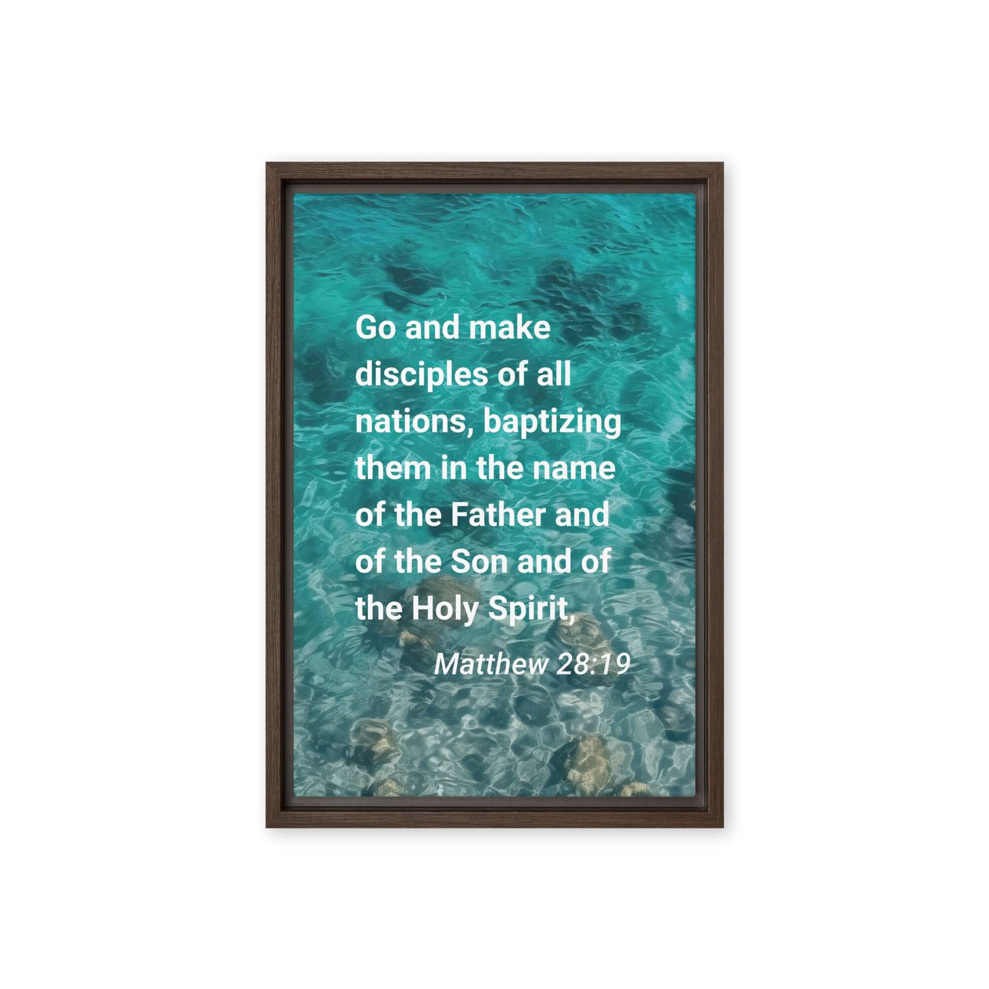 Matt 28:19 - Bible Verse, Make Disciples Framed Canvas