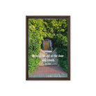 Rev 3:20 Bible Verse, Garden Doorway Framed Canvas