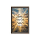 John 14:26 Bible Verse will send Framed Canvas Brown 12″×18″