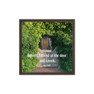 Rev 3:20 Bible Verse, Garden Doorway Framed Canvas