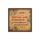 Psalm 46:1 - Bible Verse, God is Our Refuge Framed Canvas