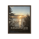 Psalm 46:10 Bible Verse, Sunset Glory Framed Canvas