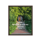 Rev 3:20 Bible Verse, Garden Doorway Framed Canvas