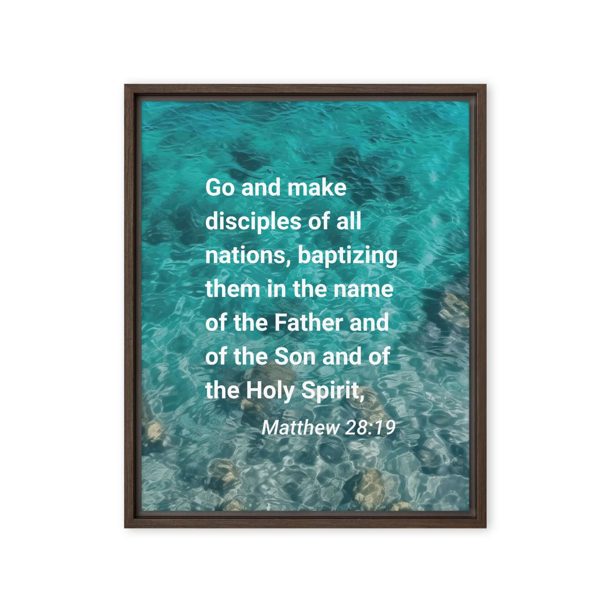 Matt 28:19 - Bible Verse, Make Disciples Framed Canvas