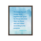 Rom 8:28 - Bible Verse, together for good Framed Canvas