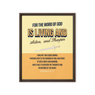 Heb 4:12 - Bible Verse, living and active Framed Canvas