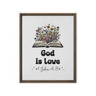 1 John 4:8 - Bible Verse, God is Love Framed Canvas