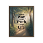 John 14:6 Bible Verse The Life Framed Canvas Brown 16″×20″