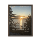 Psalm 46:10 Bible Verse, Sunset Glory Framed Canvas