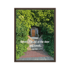 Rev 3:20 Bible Verse, Garden Doorway Framed Canvas