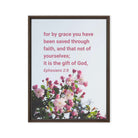 Eph 2:8 - Bible Verse, saved through faith Framed Canvas