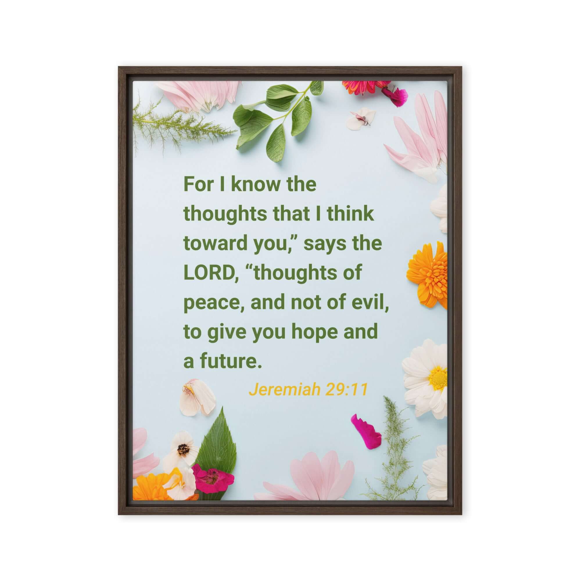 Jer 29:11 - Bible Verse, to give you hope Framed Canvas