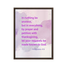 Phil 4:6 - Bible Verse, Prayer and Petition Framed Canvas