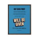 Matt 6:33 - Bible Verse, seek first God’s Kingdom Framed Canvas