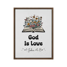 1 John 4:8 - Bible Verse, God is Love Framed Canvas