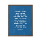 James 1:5 Bible Verse, gives to all Framed Canvas