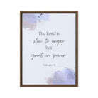 Nahum 1:3 Bible Verse, great in power Framed Canvas