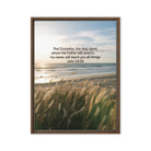John 14:26 Bible Verse in my name Framed Canvas Brown 18″×24″