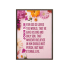 John 3:16 - Bible Verse, For God So Loved Framed Canvas