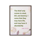 John 10:10 - Bible Verse, Abundant Life Framed Canvas