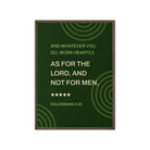 Col 3:23 - Bible Verse, not for men Framed Canvas