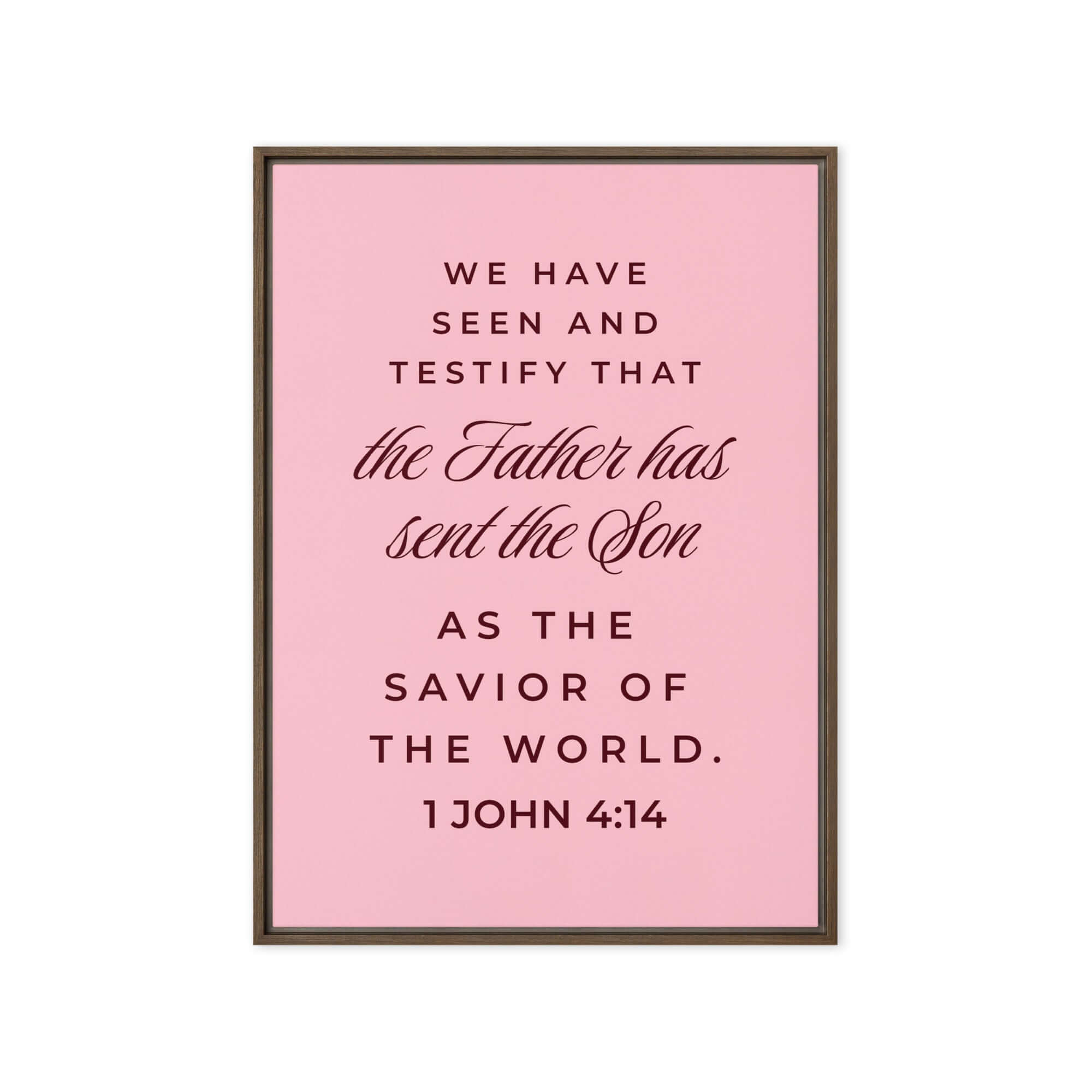 1 John 4:14 - Bible Verse, We have seen Framed Canvas