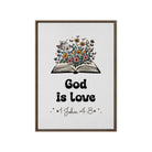 1 John 4:8 - Bible Verse, God is Love Framed Canvas