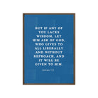 James 1:5 Bible Verse, gives to all Framed Canvas