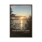 Psalm 46:10 Bible Verse, Sunset Glory Framed Canvas